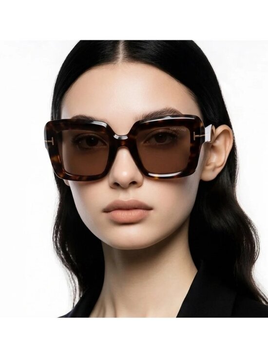 New Authentic Tom Ford Esme TF1157 52J Havana/Brown Sunglasses main image 12